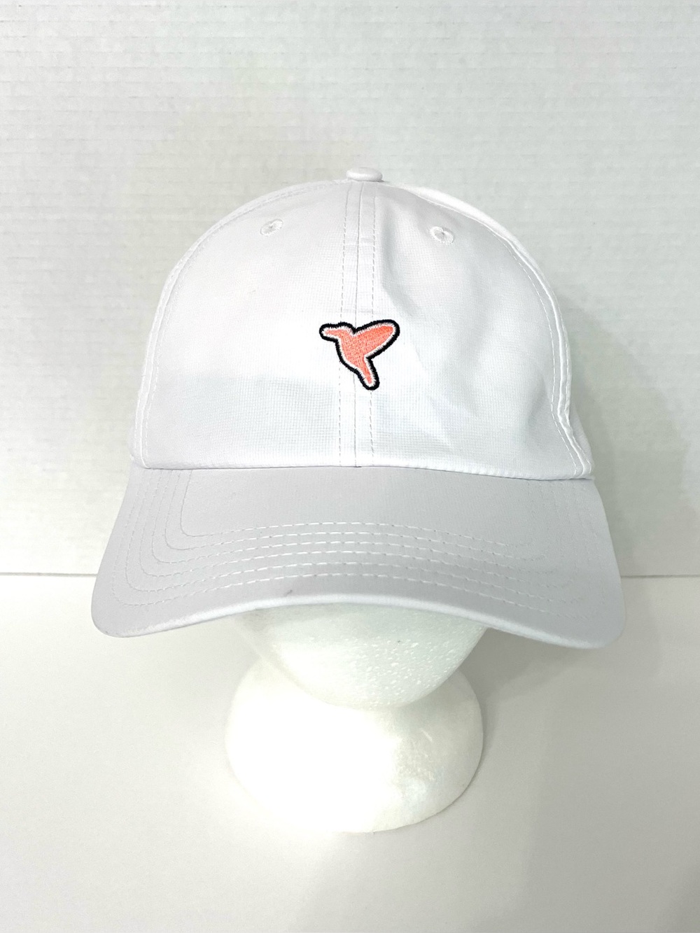 Birddogs Hat White Orange Duck Logo Performance Cap Golf Tennis Adjustable Strap